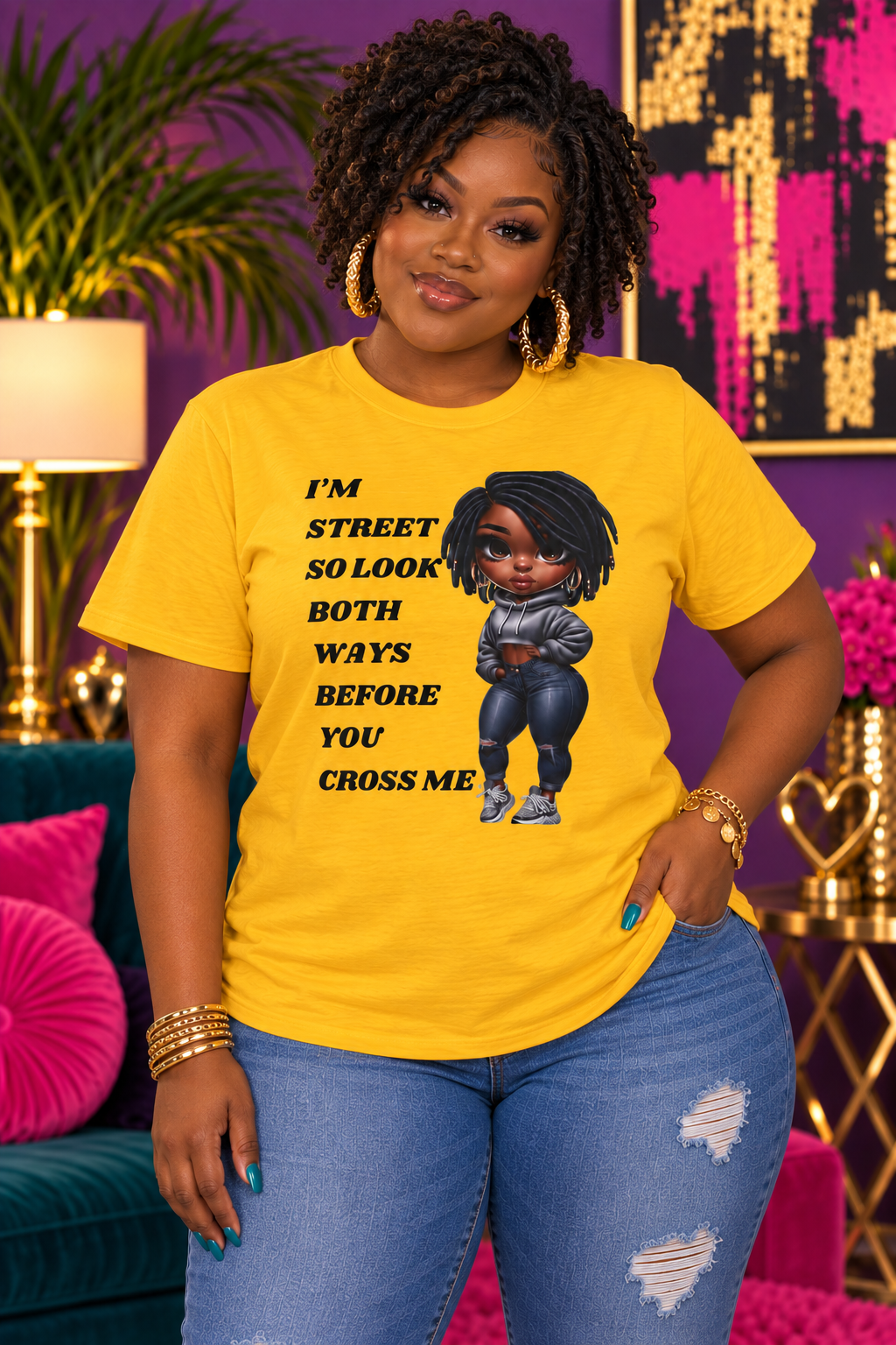 "Cross With Caution" Unisex Heavy Cotton Tee