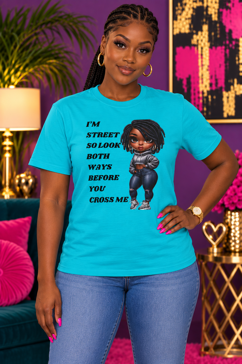 "Cross With Caution" Unisex Heavy Cotton Tee