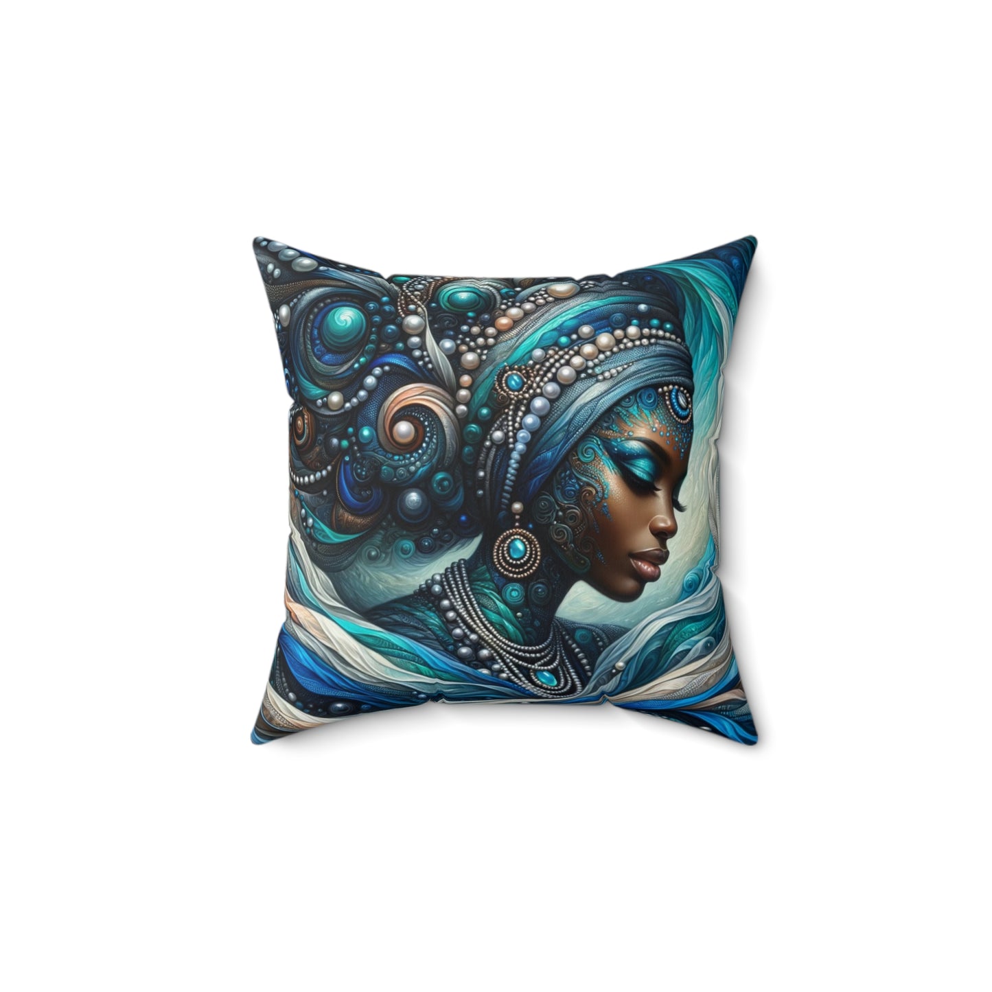 "Oceanic Elegance: Mystical Mermaid" Spun Polyester Square Pillow