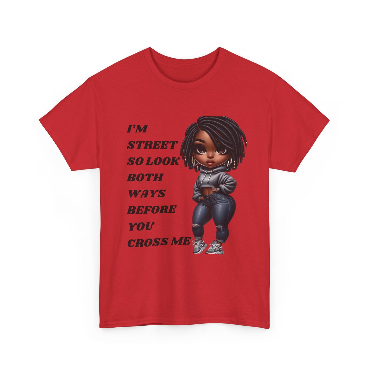 "Cross With Caution" Unisex Heavy Cotton Tee