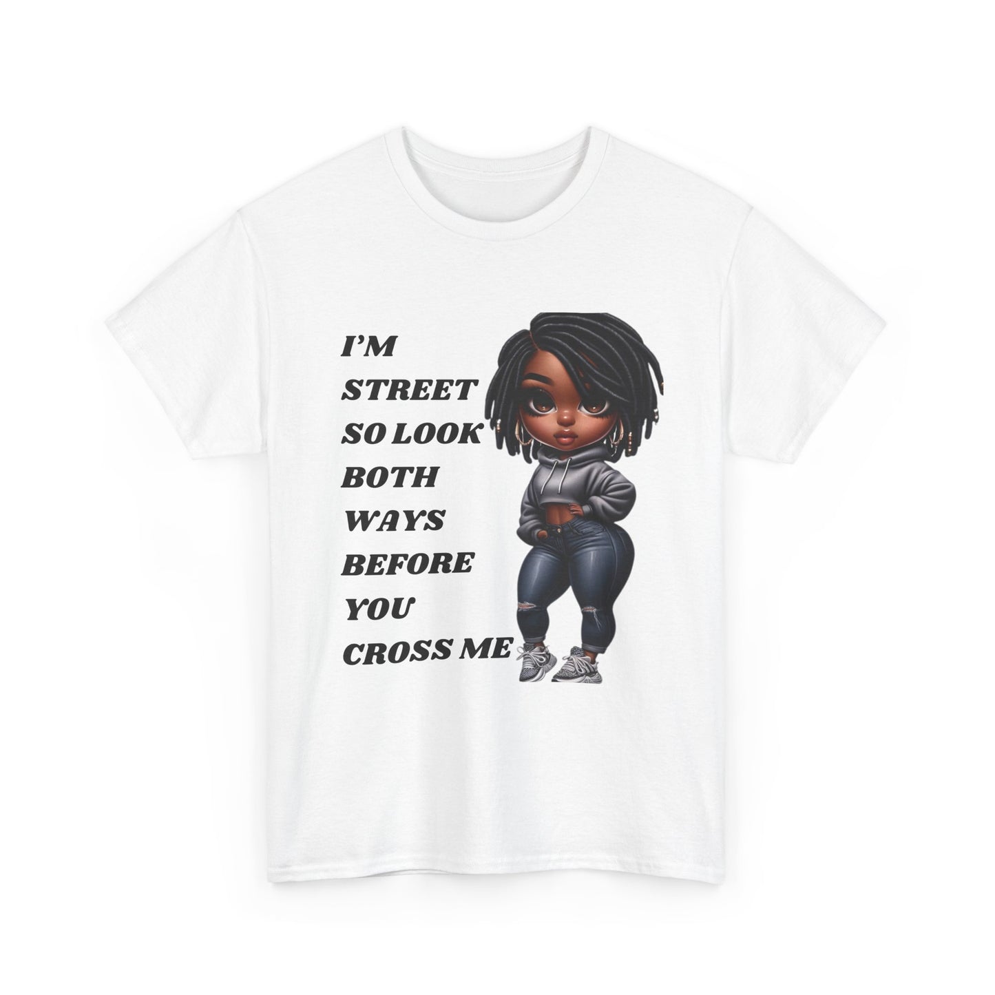 "Cross With Caution" Unisex Heavy Cotton Tee