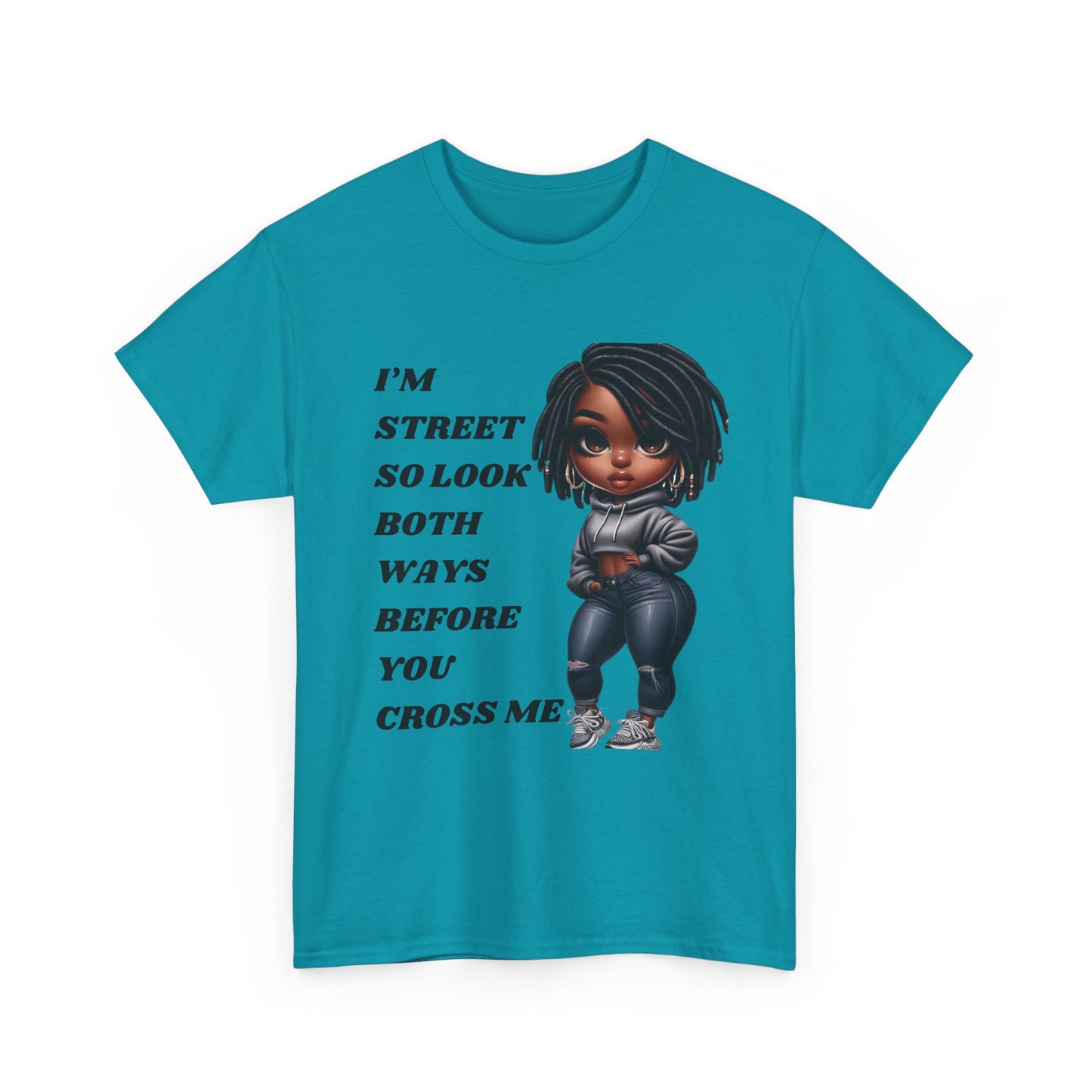 "Cross With Caution" Unisex Heavy Cotton Tee