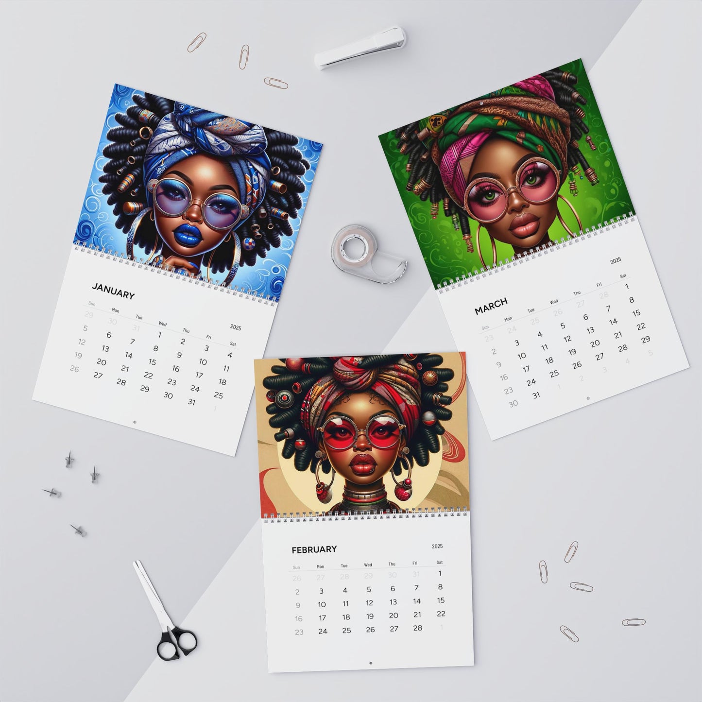 Empowering Art Wall Calendar 2025 - Monthly Inspirational Designs