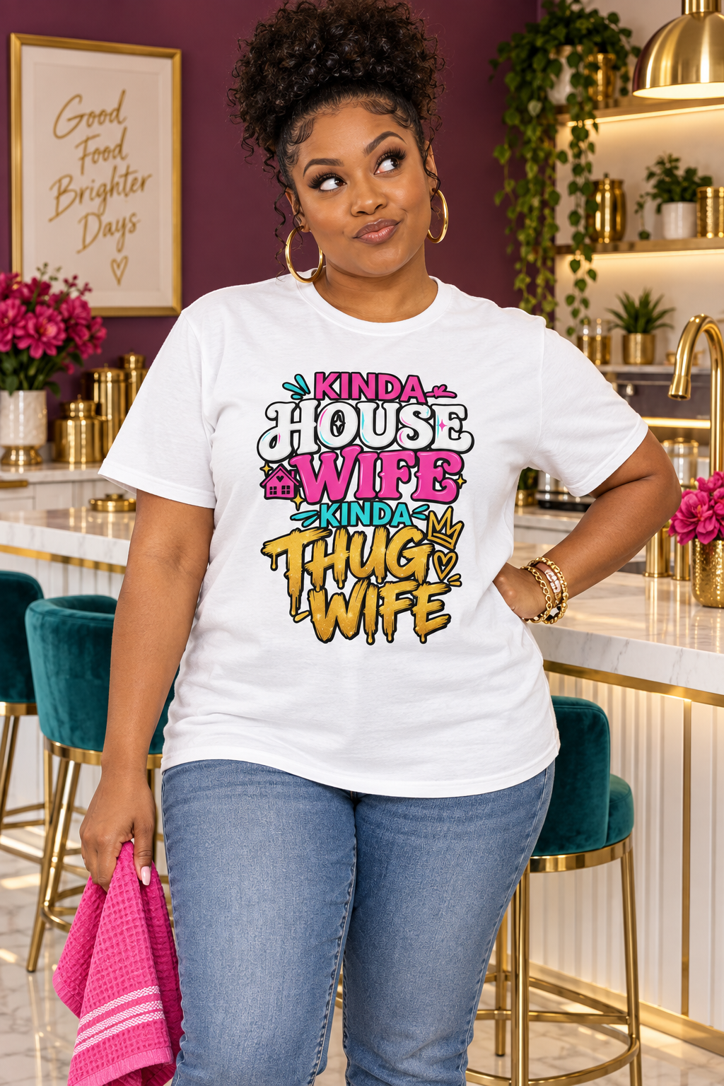 Kinda House Wife Kinda Thug Wife Statement Tee