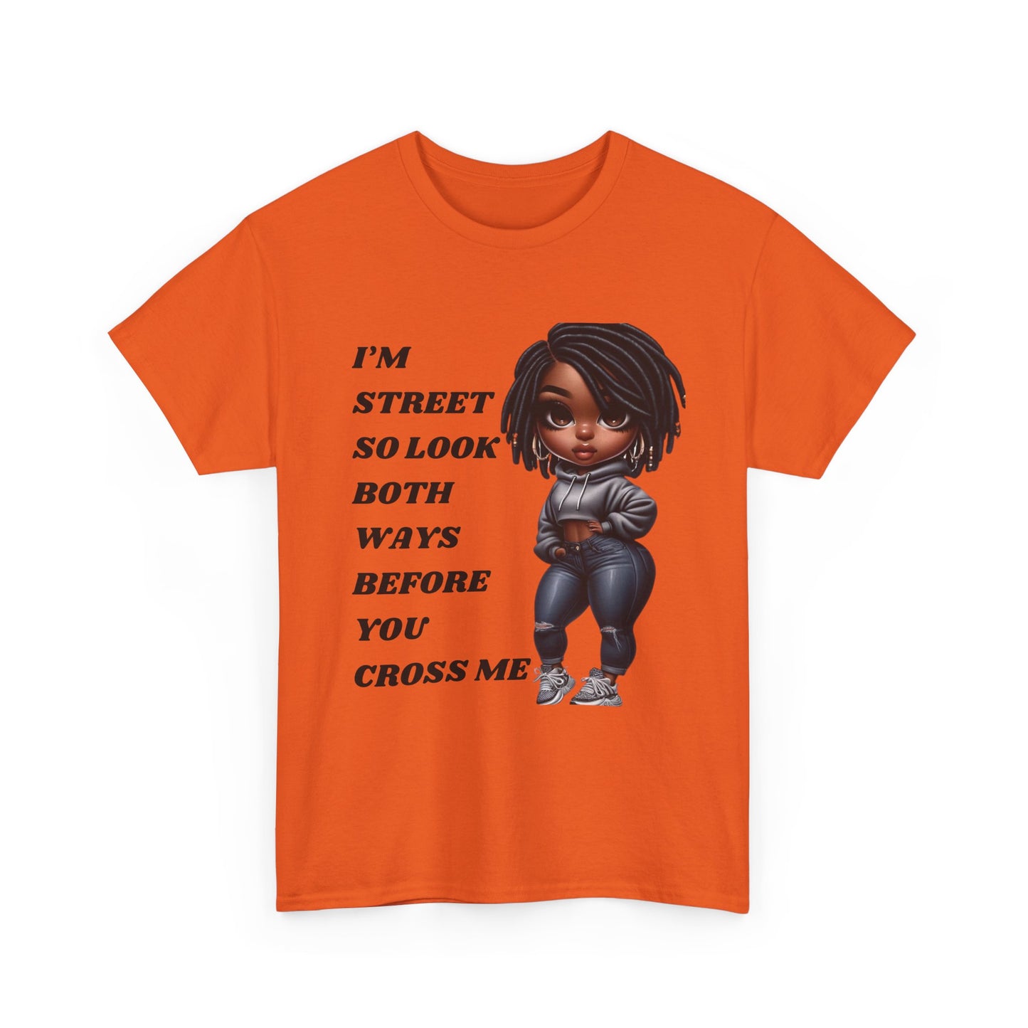 "Cross With Caution" Unisex Heavy Cotton Tee