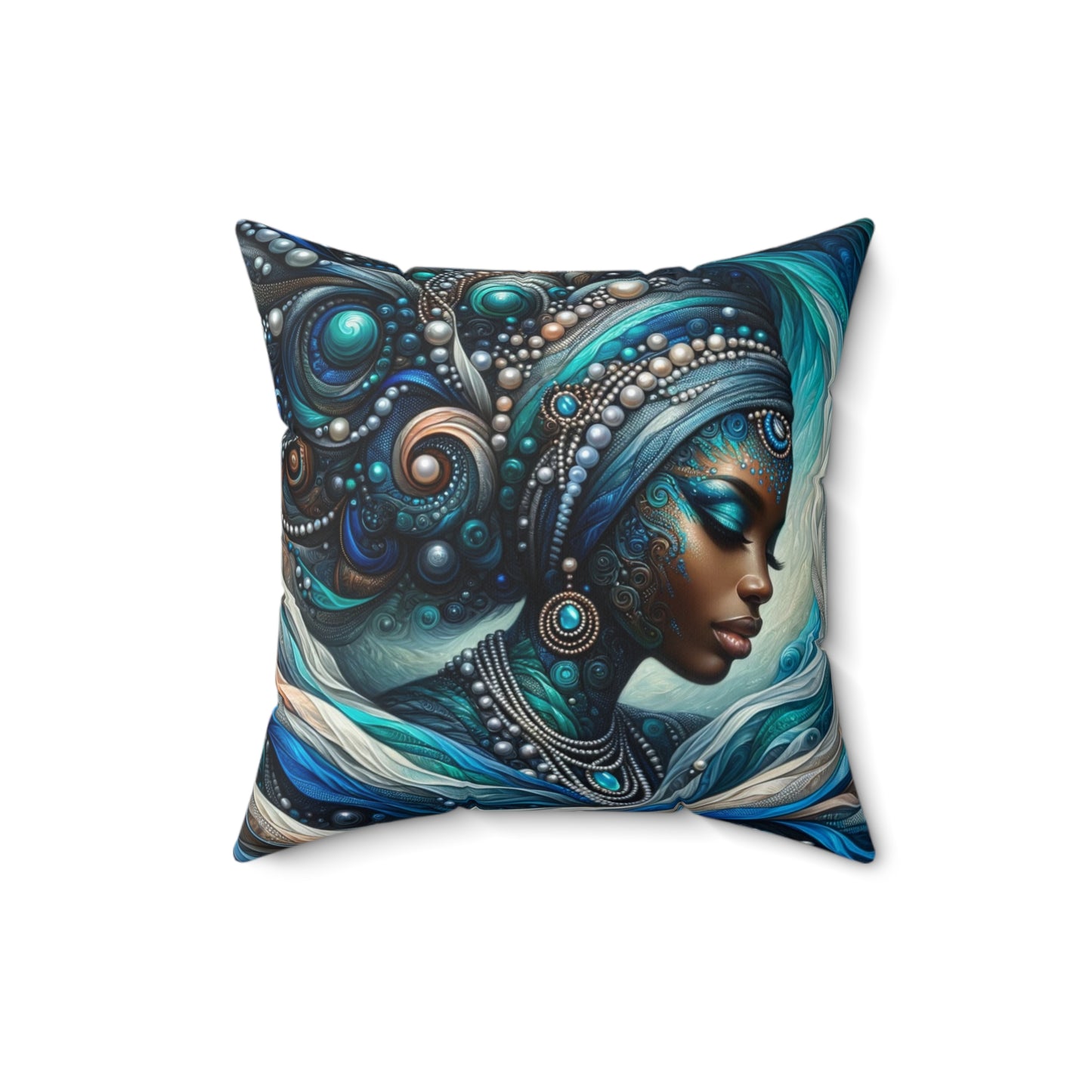 "Oceanic Elegance: Mystical Mermaid" Spun Polyester Square Pillow