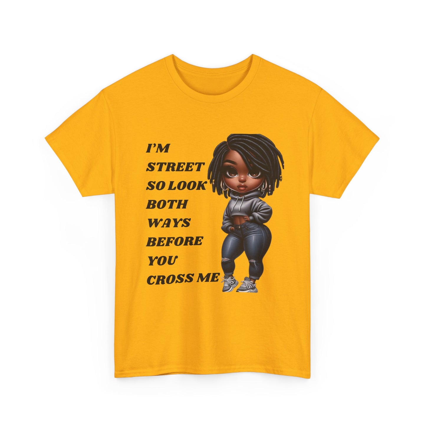 "Cross With Caution" Unisex Heavy Cotton Tee