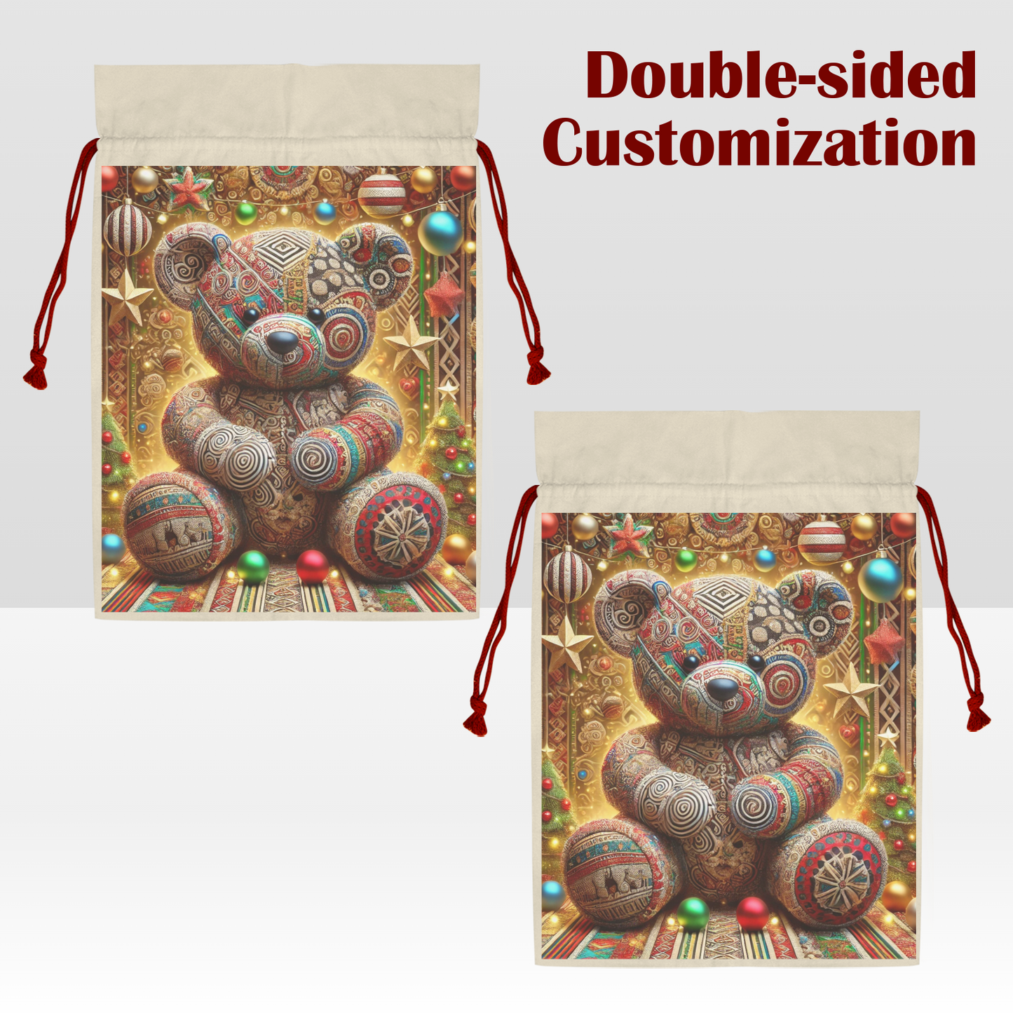 Enchanted Patchwork Teddy Santa Bag