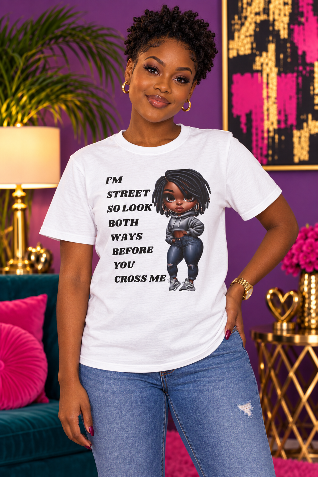 "Cross With Caution" Unisex Heavy Cotton Tee