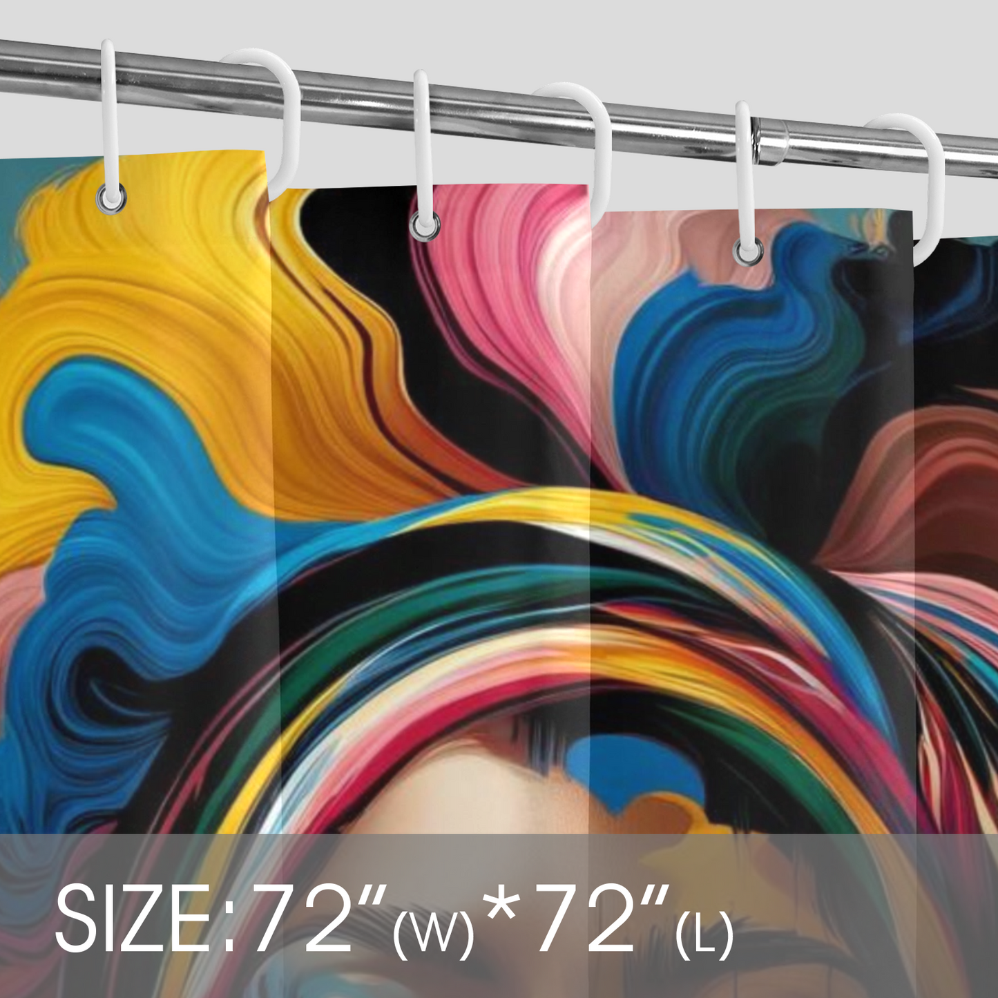 "Vibrant Elegance" Shower Curtain 72" x 72"