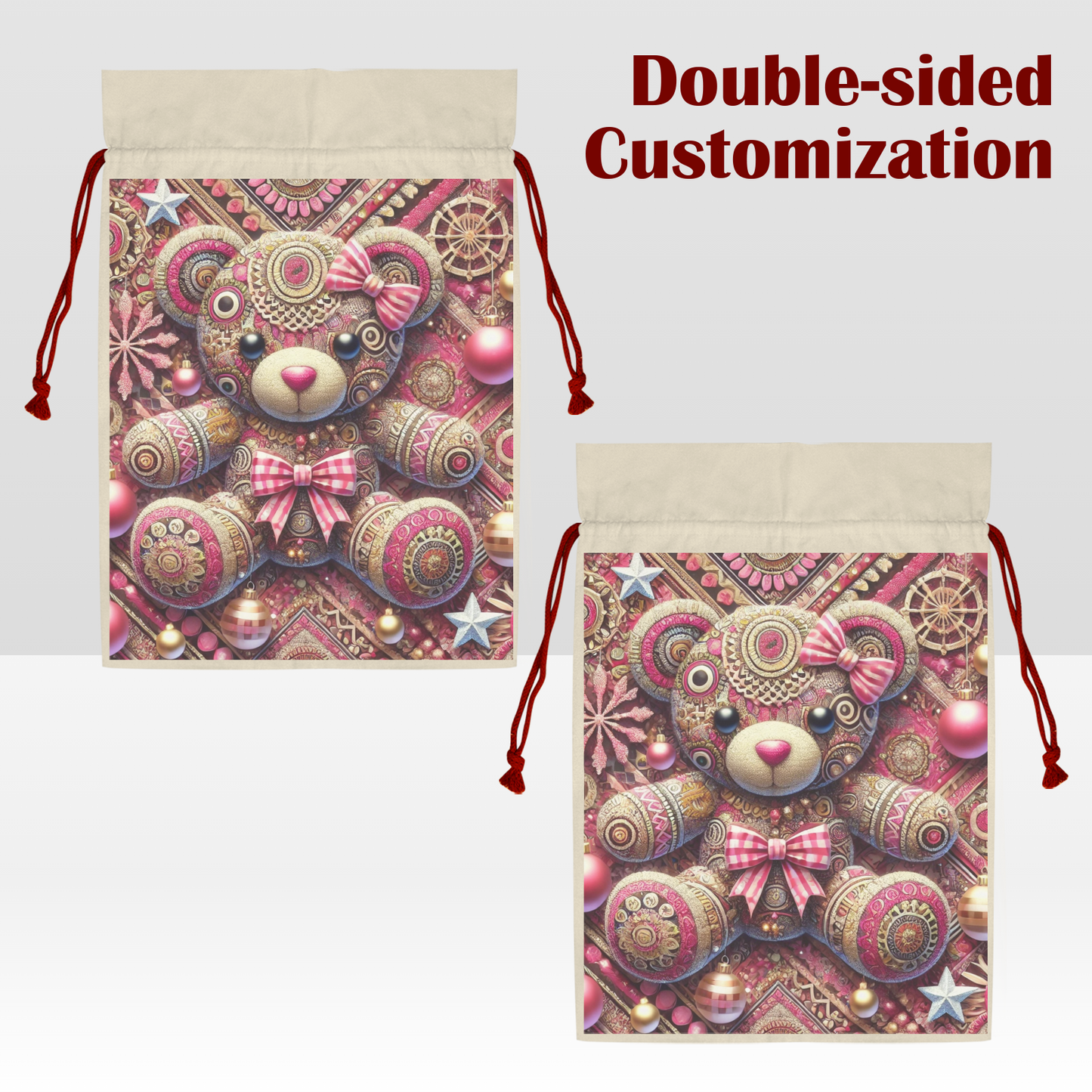 Enchanted Patchwork Teddy Santa Bag