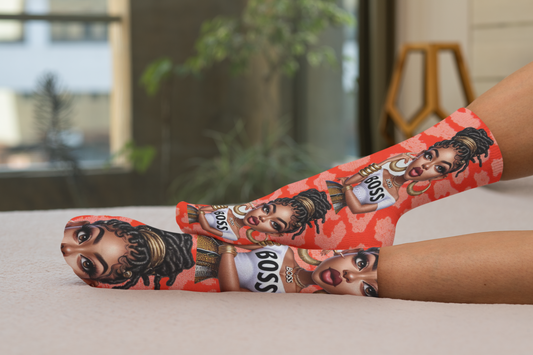 Empower Chic: Boss Chick All-Over Print Socks