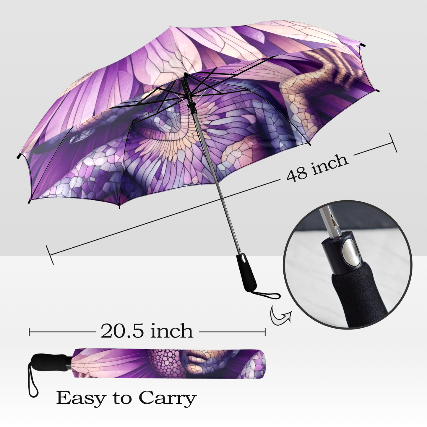 "Radiant Bloom: Elegant Purple Floral" Umbrella