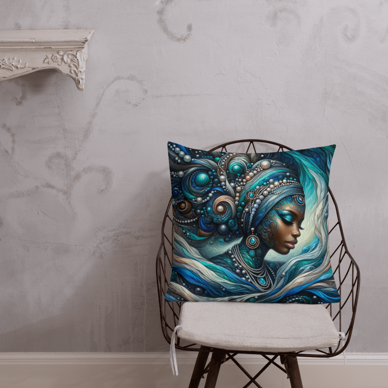 "Oceanic Elegance: Mystical Mermaid" Spun Polyester Square Pillow