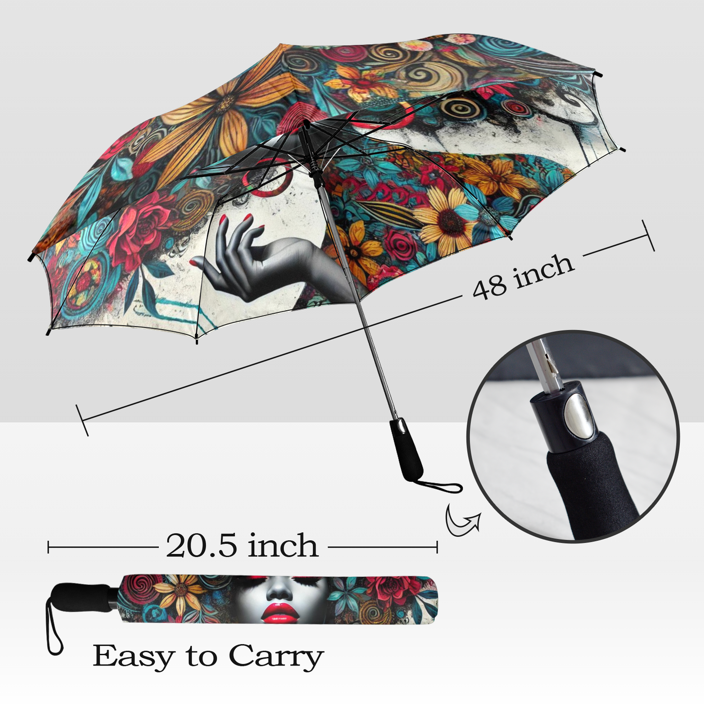 "Vivid Dreams Enchanted Beauty" Umbrella